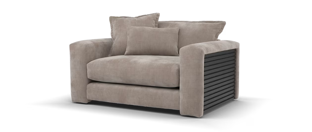 Sofology Cove Fabric Loveseat in  Soft Chenille Wicker All Over