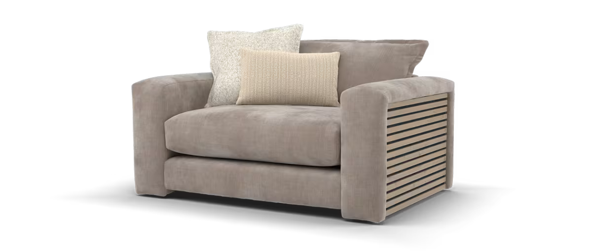 Sofology Cove Fabric Loveseat in Soft Chenille Wicker Mix