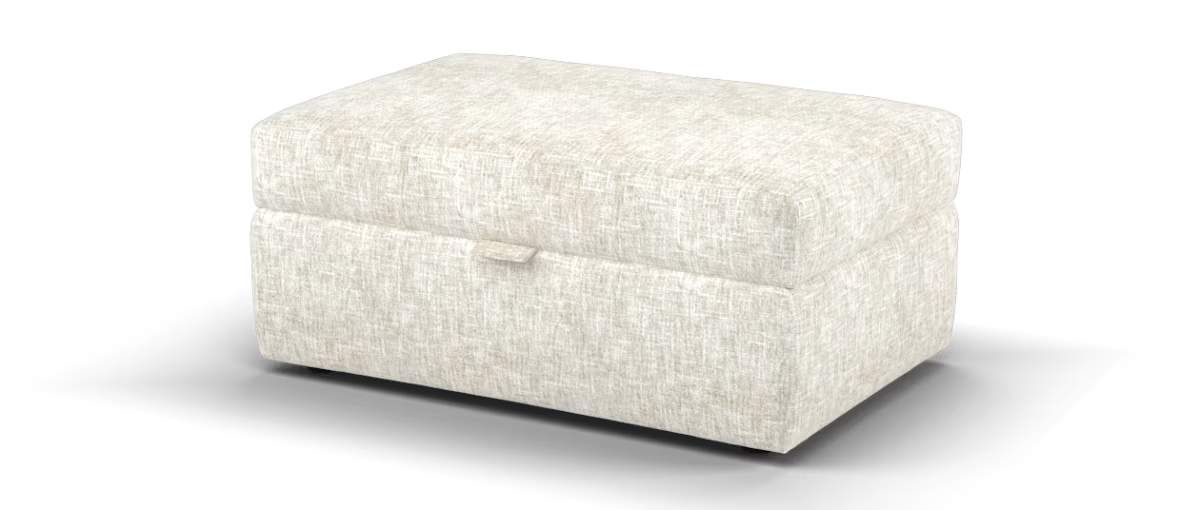 Sofology Cove Fabric Large Storage Footstool in Artisan Chenille Ecru