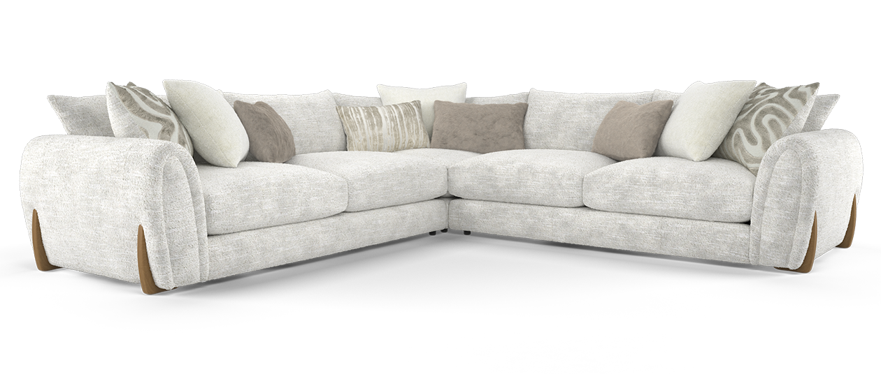 Sofology Marble Arch Fabric 3 Corner 3 in Boucle Stone-Ecru Mix