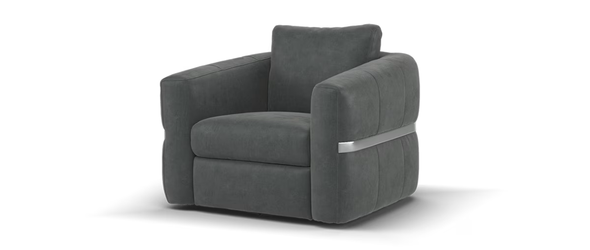 Sofology Lumiere Fabric Accent Swivel Chair in Lifestyle Flecked Charcoal