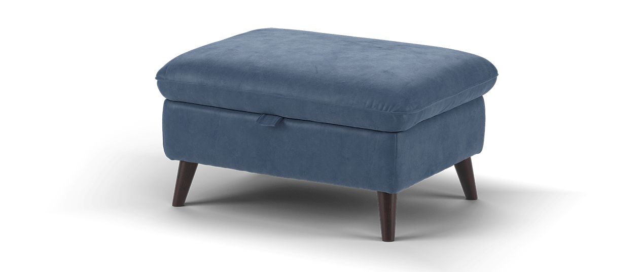 Sofology Arlo Leather Designer Storage Footstool in Lifestyle Flecked Navy