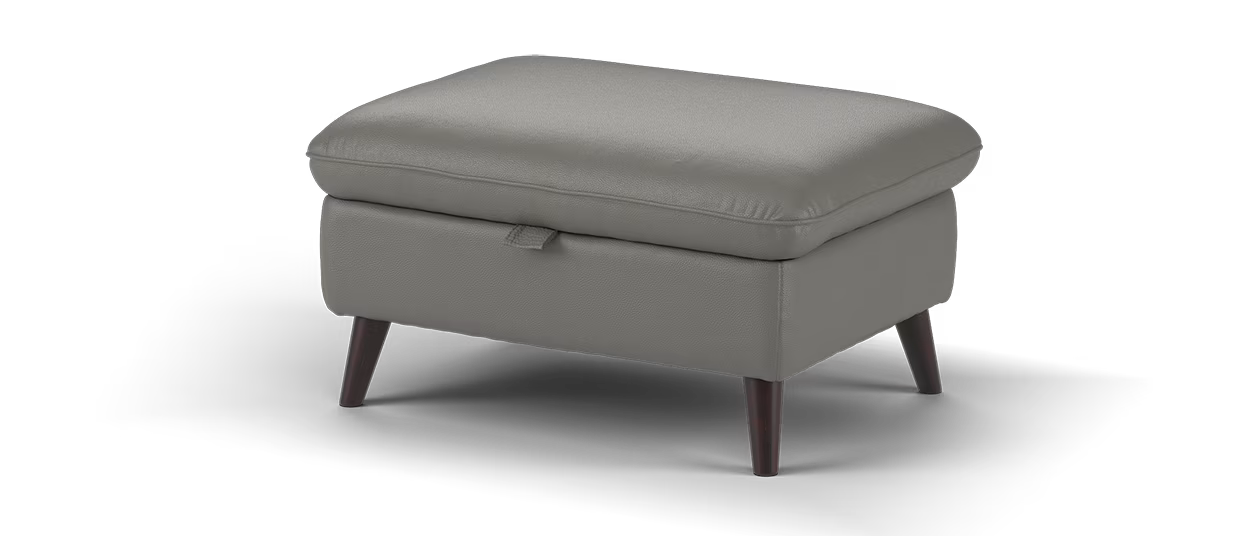 Sofology The Arlo Leather Footstool in Elephant