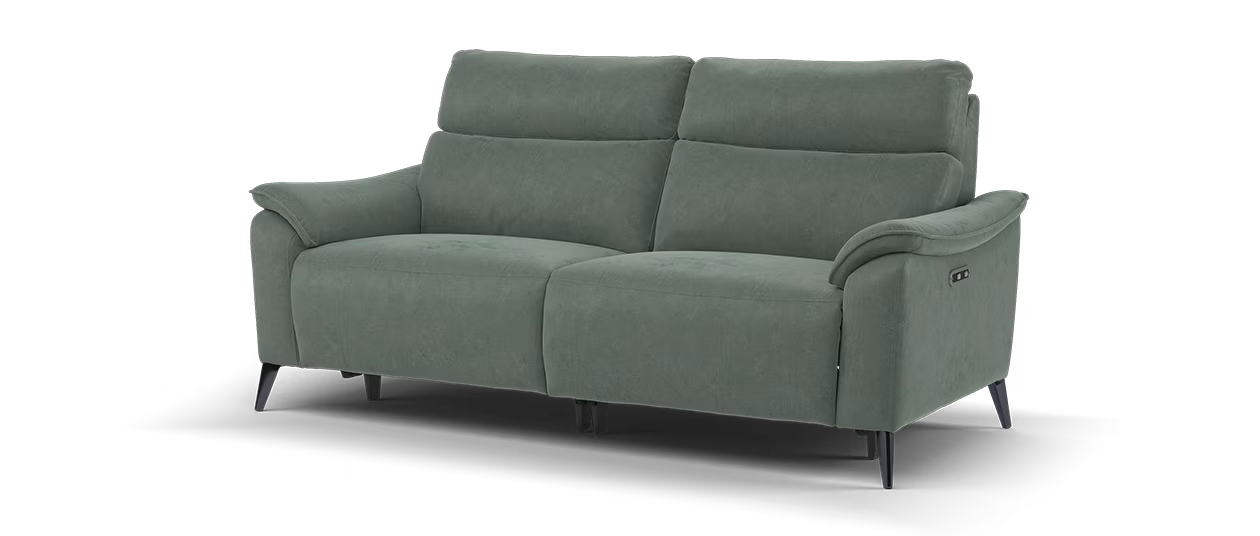 Sofology The Arlo Fabric 2.5 Seater Power Recliner/Headrest in Lifestyle Flecked Mineral Green