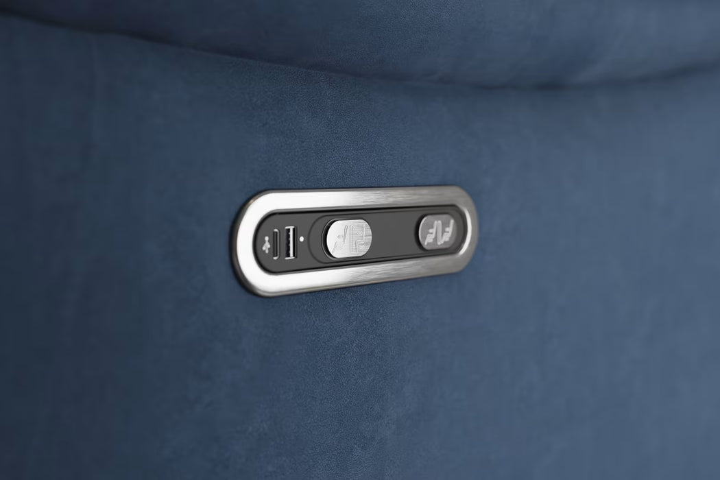 Sofology Arlo Fabric 2 Seater Power Recliner in Lifestyle Flecked Navy