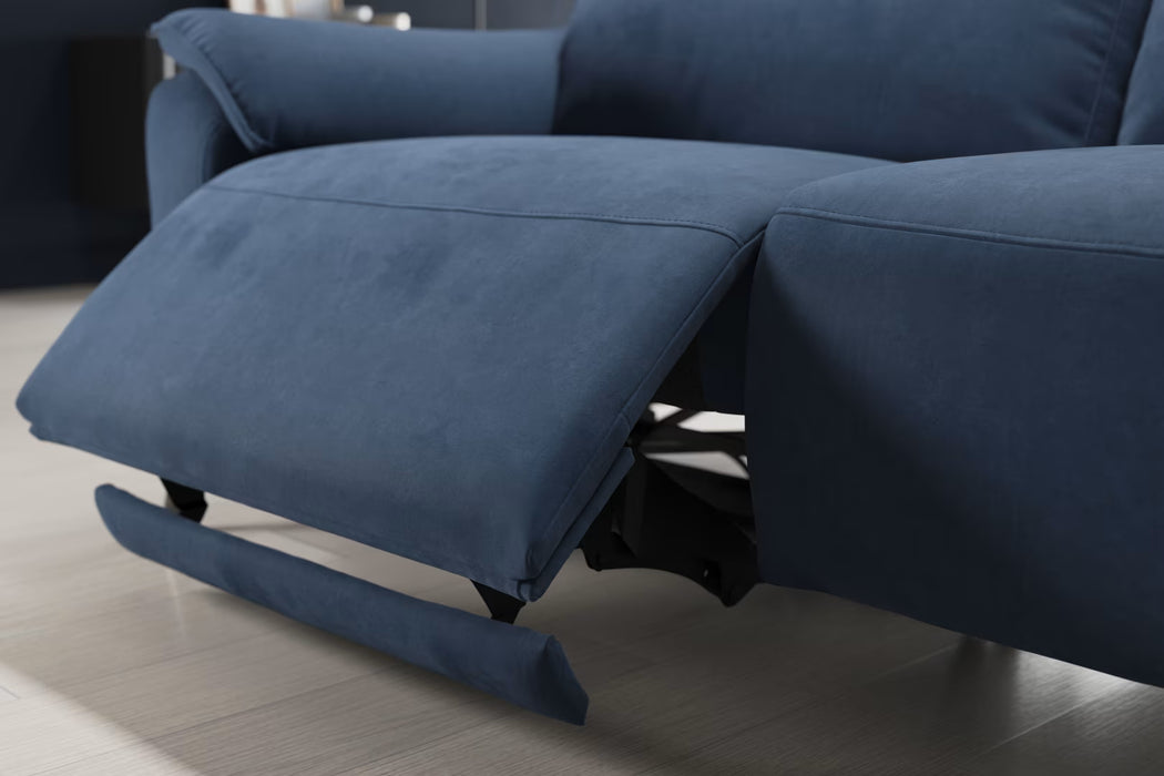 Sofology Arlo Fabric 2 Seater Power Recliner in Lifestyle Flecked Navy