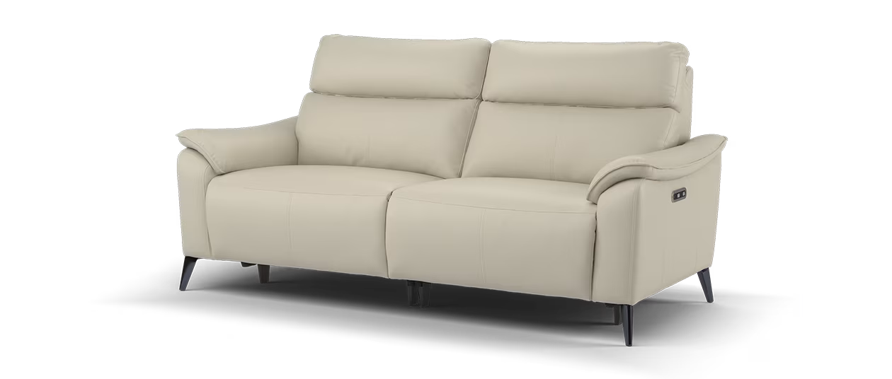 Sofology Arlo Leather 2.5 Seater Power Recliner in Trusty Embossed Stone