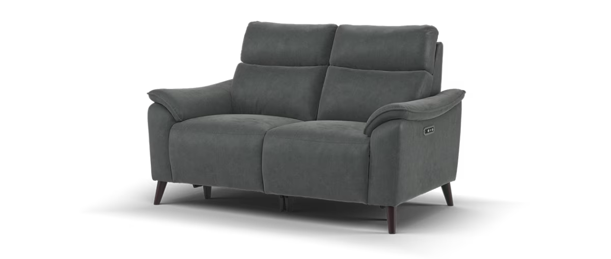 Sofology Arlo Fabric 2 Seater Power Recliner/Headrest in Lifestyle Flecked Charcoal