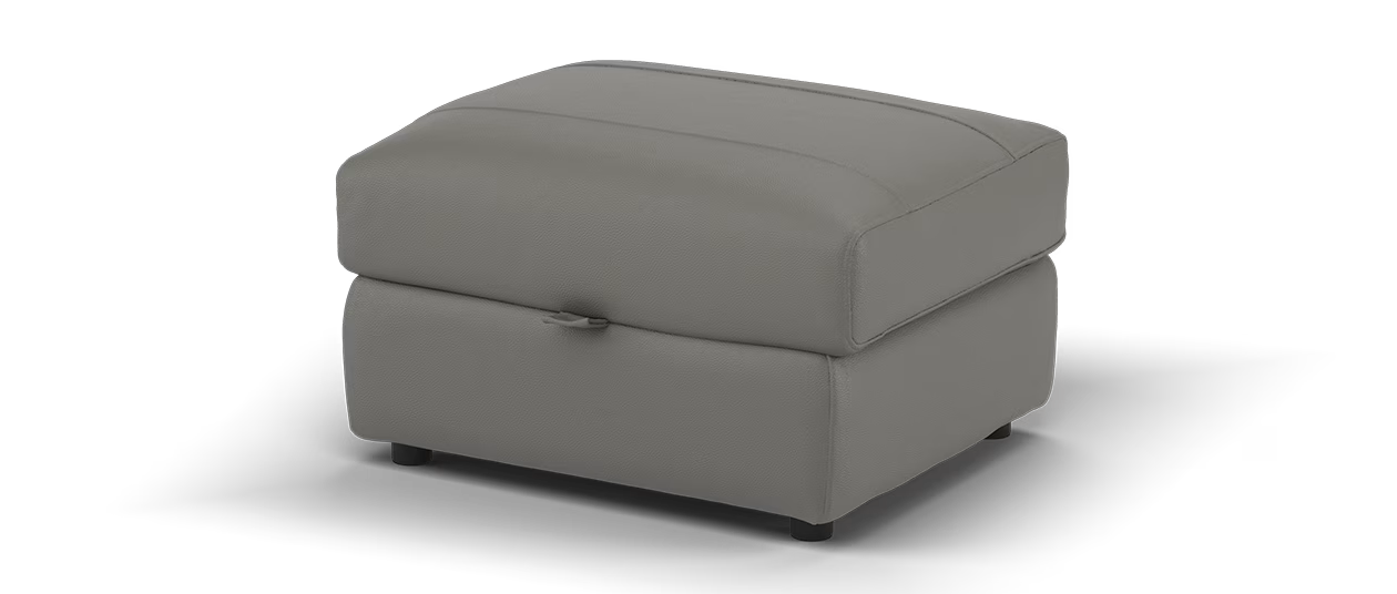 Sofology Bradie Storage Footstool in Trusty Embossed Leather Elephant