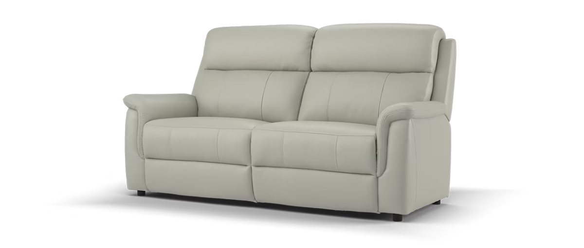 Sofology Bradie Leather 2.5 Seater in Trusty Embossed Light Grey