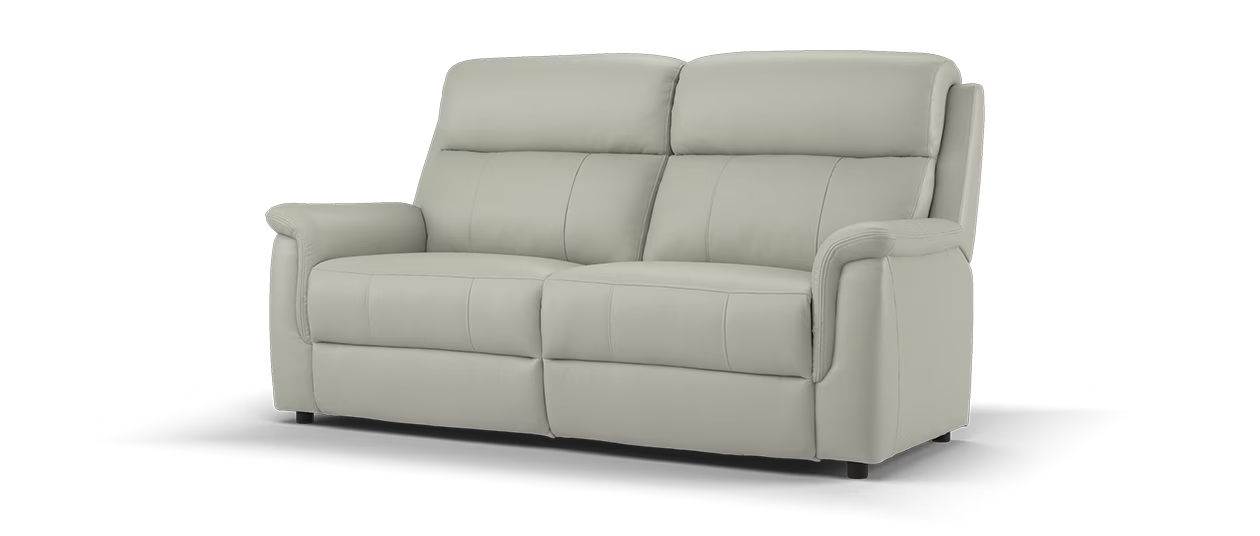 Sofology Bradie Leather 2.5 Seater in Trusty Embossed Light Grey
