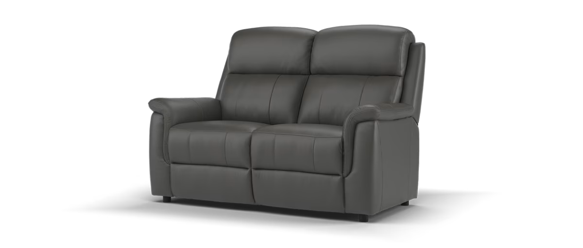 Sofology Bradie Leather 2 Seater in Trusty Embossed Charcoal