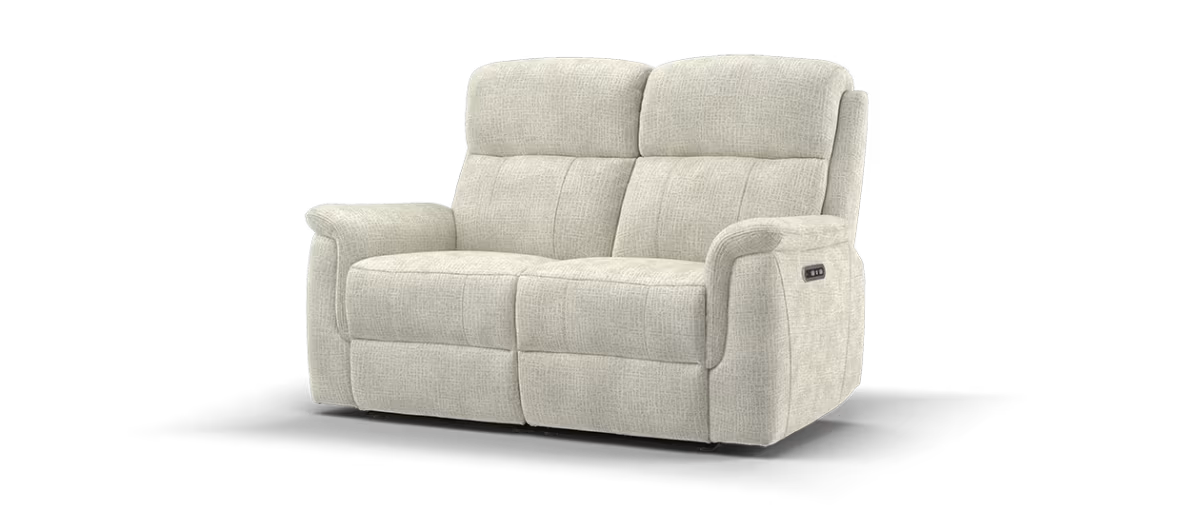 Sofology Bradie Fabric 2 Seater Power Recliner/Headrest in Woven Chenille Linen
