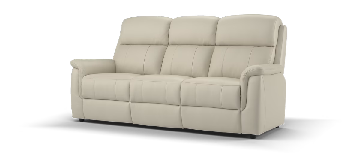 Sofology Bradie Leather 3 Seater in Trusty Embossed Stone
