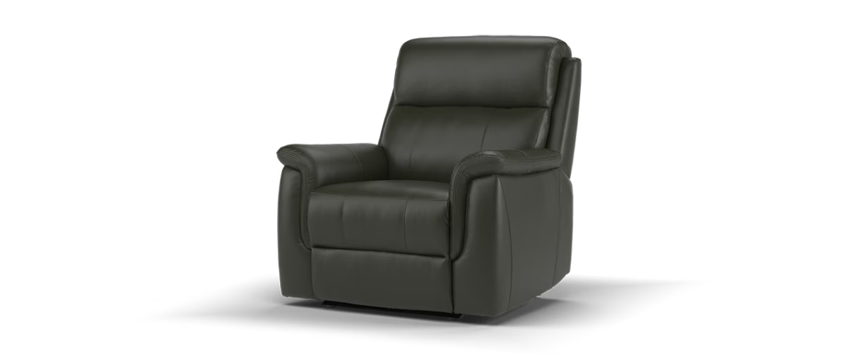 Sofology Bradie Chair Power Recliner/Headrest in  Trusty Embossed Leather Dark Olive