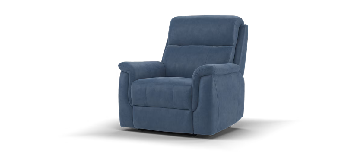 Sofology Bradie Fabric Chair Power Recliner/Headrest in Lifestyle Flecked Navy