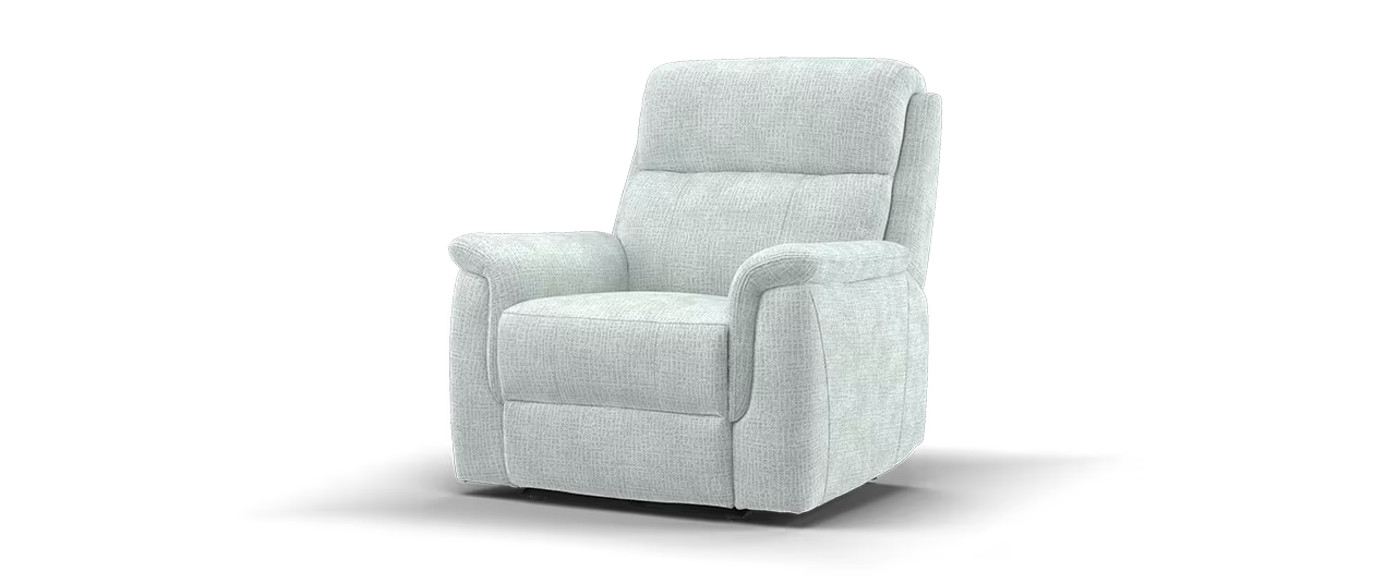 Sofology Bradie Leather Chair Power Recliner In Woven Chenille Silver