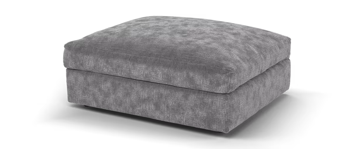 Sofology Bellagio Fabric Footstool Extra Flex Filling in Chunky Luxe Chenille Charcoal
