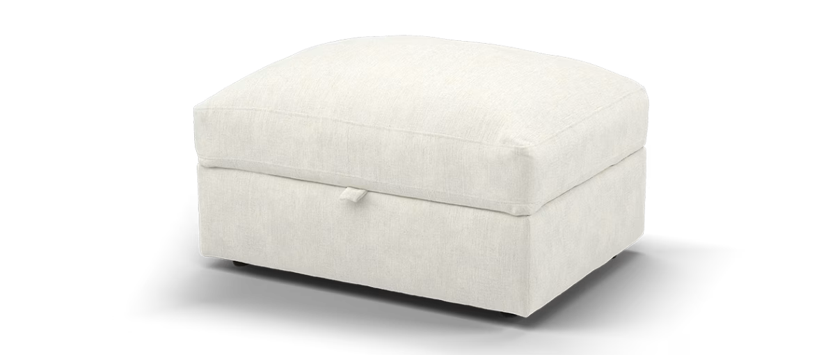 Sofology Bellagio Fabric Storage Extra Flex Footstool in Chunky Luxe Chenille Snow