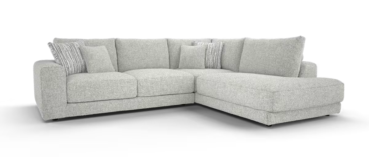 Sofology Amalfi Fabric 2 Corner 1 Chaise in Micro Flecked Boucle Pebble Mix