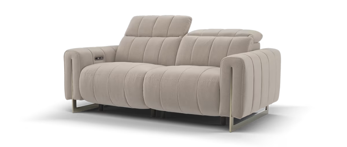 Sofology Paramount Fabric 2.5 Seater Power Recliner/Headrest in Lifestyle Flecked Nutmeg