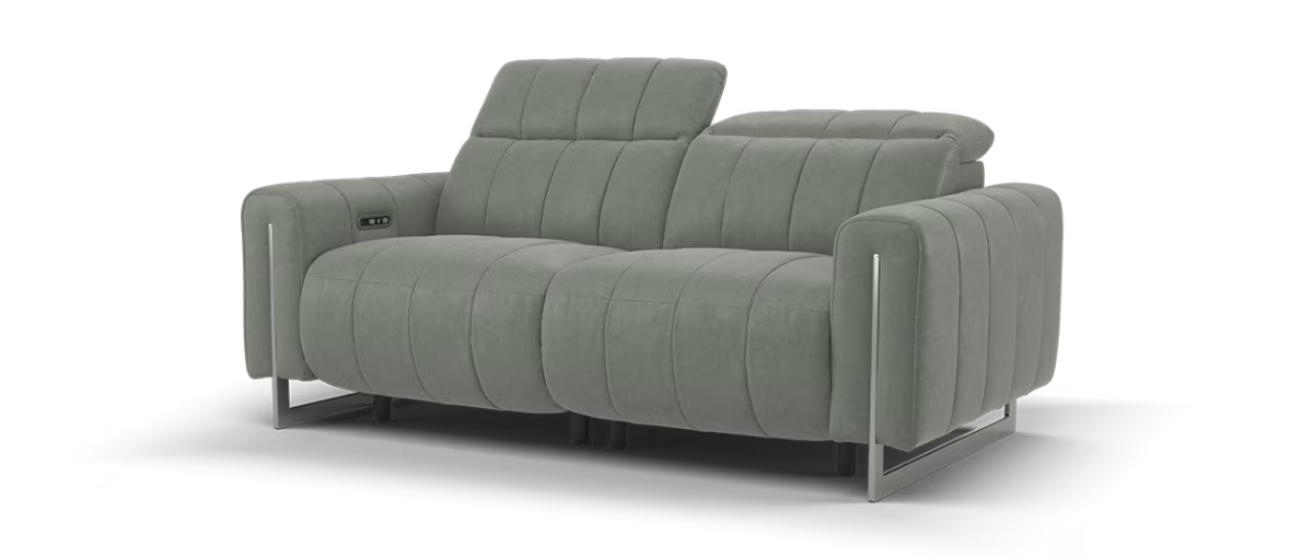 Sofology Paramount Fabric 2.5 Seater Power Recliner/Headrest in Lifestyle Flecked Stone