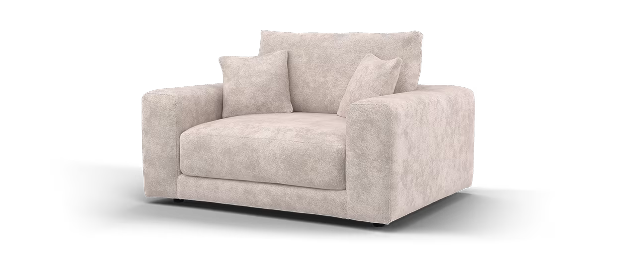 Sofology Amalfi  Loveseat in Cosy Chenille Pebble All Over