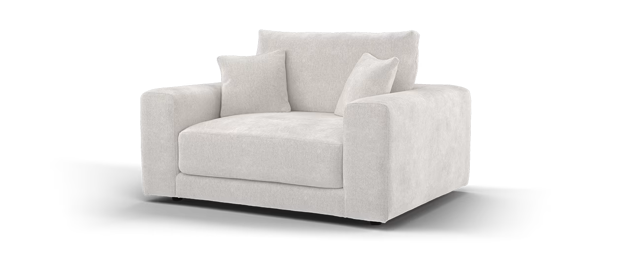 Sofology Amalfi Fabric Loveseat in Mist All Over