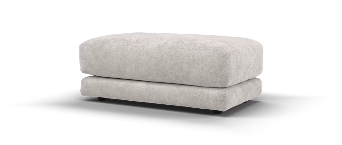 Sofology Amalfi Fabric Large Footstool in Cosy Chenille Stone