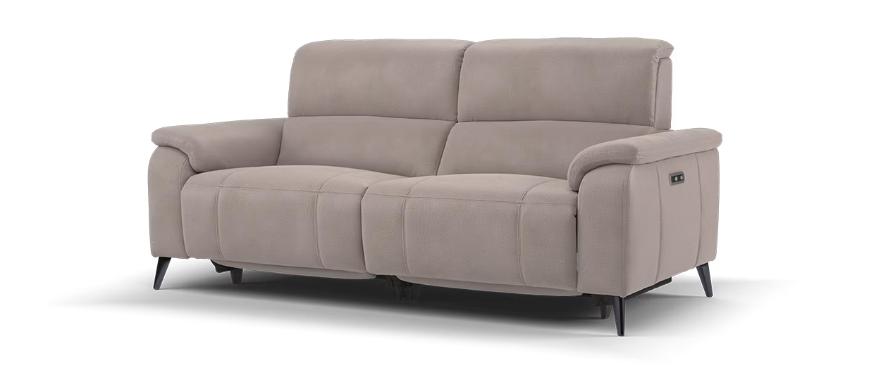 Sofology Bailey Fabric 2.5 Seater Power Recliner/ Head Rest in Lifestyle Flecked Nutmeg