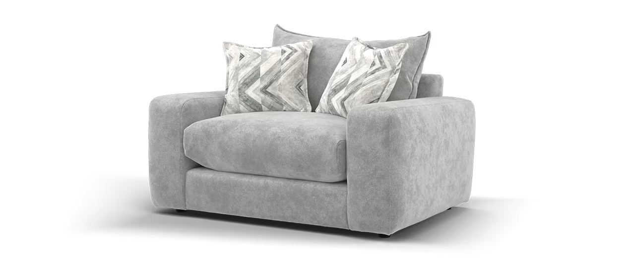 Sofology Haven Loveseat in Cosy Chenille Grey Mix