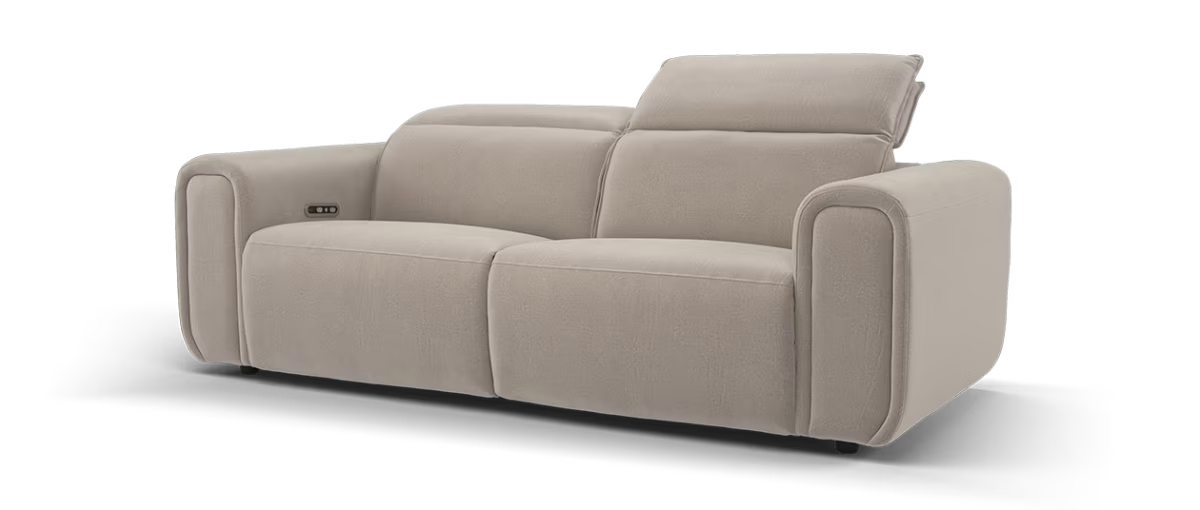Sofology Premiere Fabric 2.5 Seater Power Recliner/Headrest in Lifestyle Flecked Nutmeg