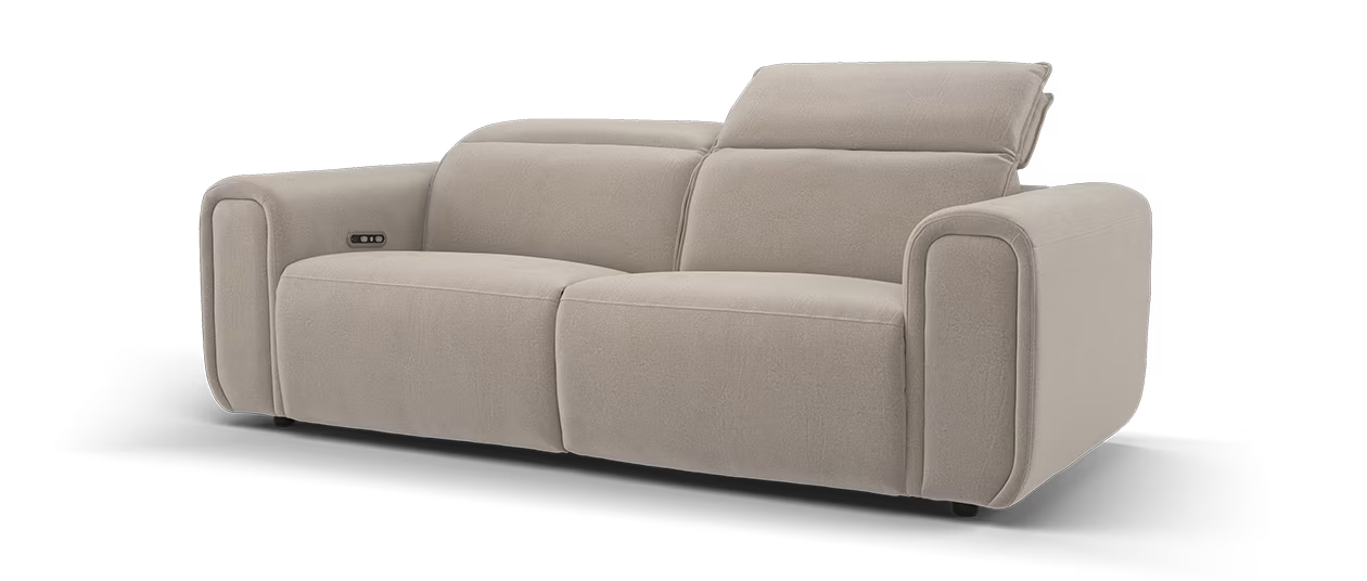 Sofology Premiere Fabric 2.5 Seater Power Recliner/Headrest in Lifestyle Flecked Nutmeg