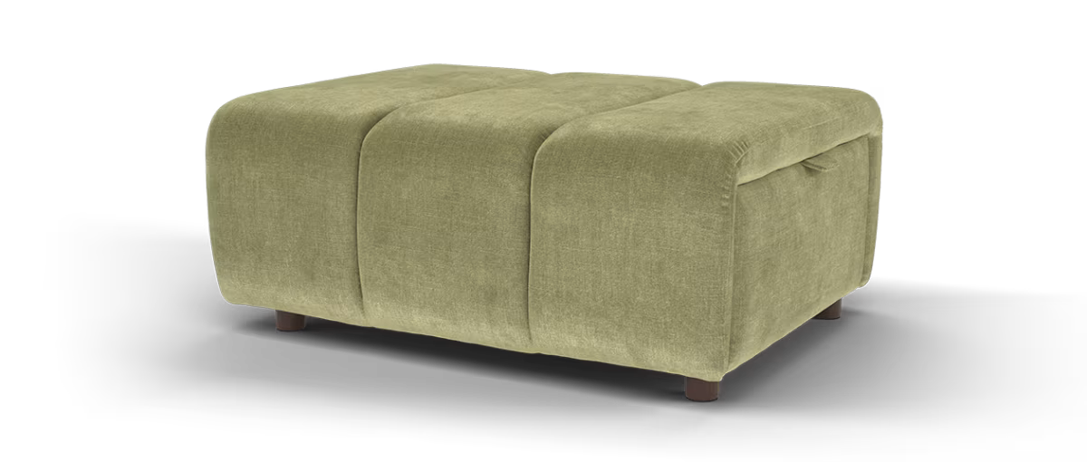 Sofology Waldorf Fabric Storage Footstool in Soft Chenille Olive