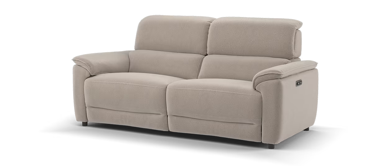 Sofology Hugo Fabric 2.5 Seater Power Recliner/Headrest in Lifestyle Flecked Nutmeg