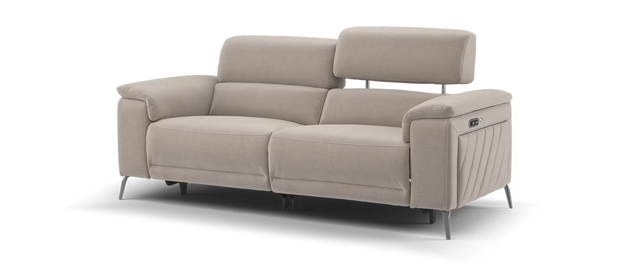 Sofology Fratelli Fabric 2.5 Seater Power Recliner/Headrest in Lifestyle Flecked Nutmeg