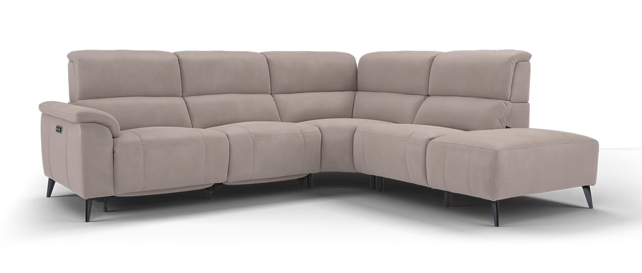 Sofology Bailey 3 Chaise Corner 3 Power Recliner In Lifestyle Flecked Fabric Nutmeg