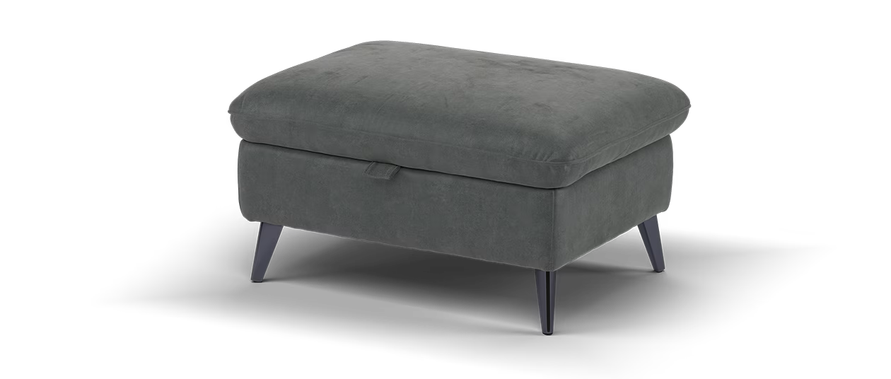 Sofology Bailey Fabric Designer Storage Footstool in Lifestyle Flecked Fabric Charcoal