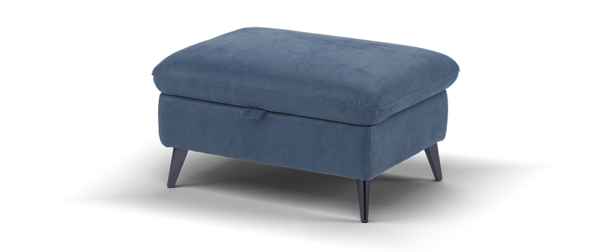 Sofology Bailey Fabric Designer Storage Footstool in Lifestyle Flecked Navy