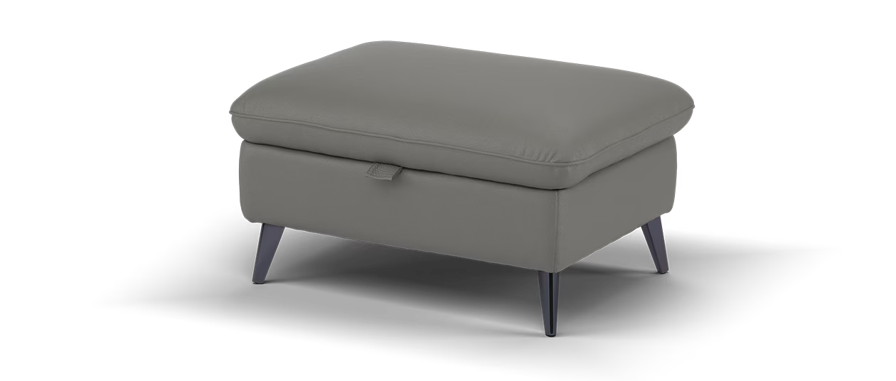 Sofology Bailey Designer Storage Footstool in Trusty Embossed Leather Elephant