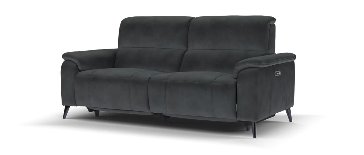 Sofology Bailey Fabric 2.5 Seater Power Recliner/Headrest in Lifestyle Flecked Anthracite