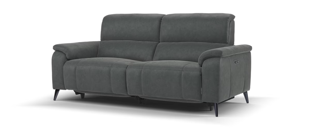 Sofology Bailey Fabric 2.5 Seater Power Recliner/Headrest in Lifestyle Flecked Charcoal