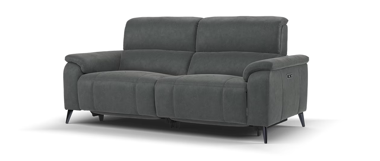 Sofology Bailey Fabric 2.5 Seater Power Recliner in Lifestyle Flecked Fabric Charcoal