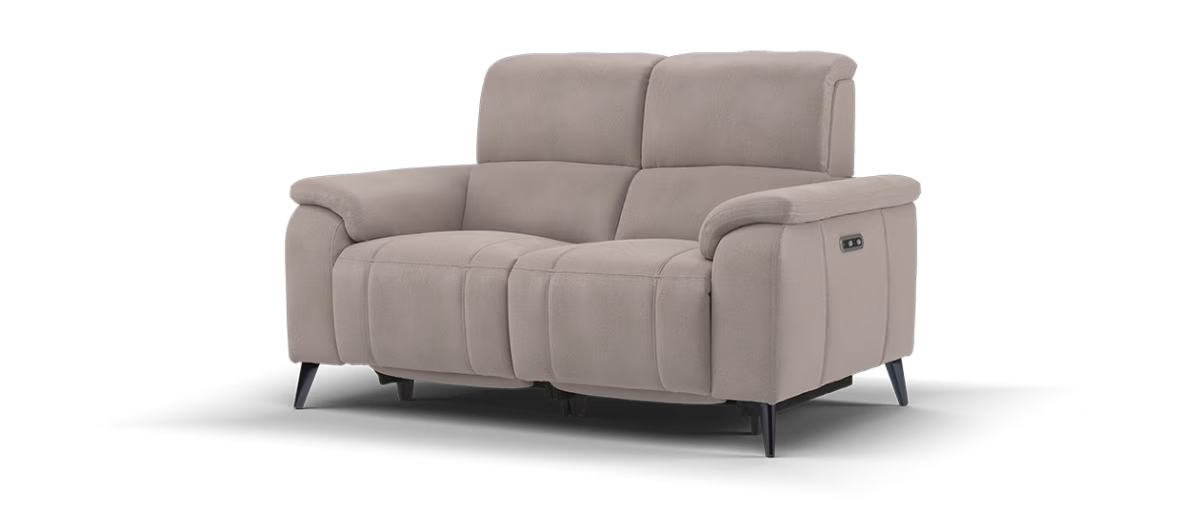 Sofology Bailey Fabric 2 Seater Power Recliner in Lifestyle Flecked Nutmeg