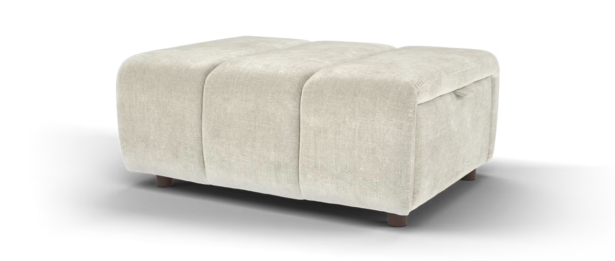 Sofology Waldorf Fabric Storage Footstool in Soft Chenille Linen