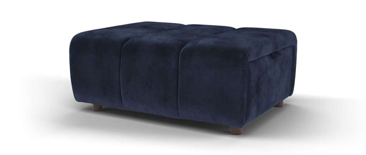 Sofology Waldorf Fabric Storage Footstool in Soft Chenille Navy