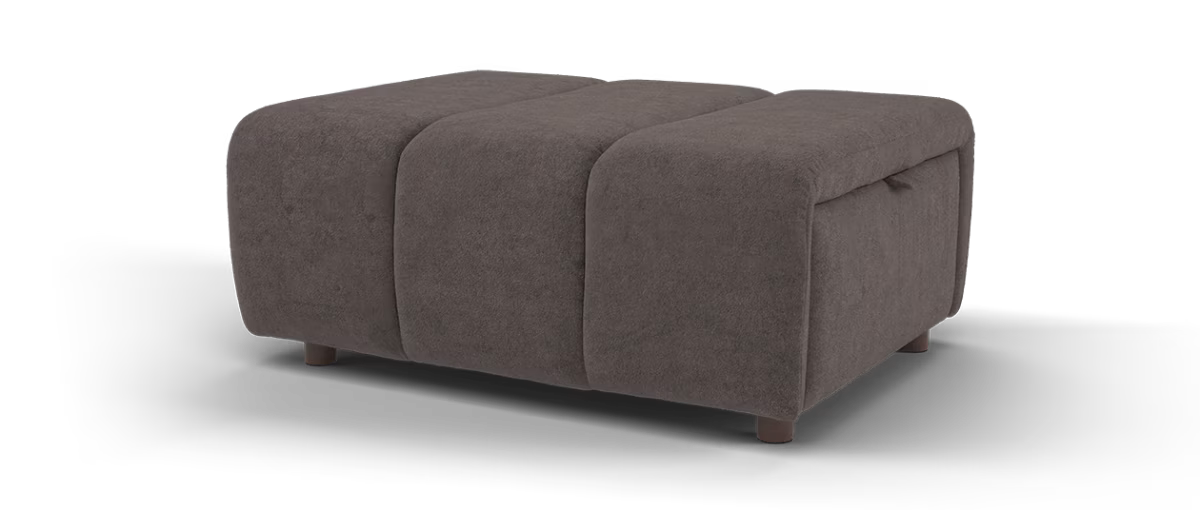 Sofology Waldorf Fabric Storage Footstool in Soft Sherpa Mocha