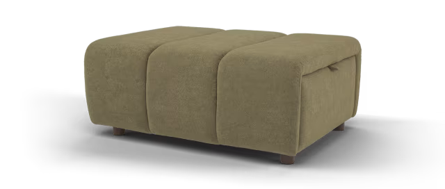 Sofology Waldorf Fabric Storage Footstool in Soft Sherpa Olive
