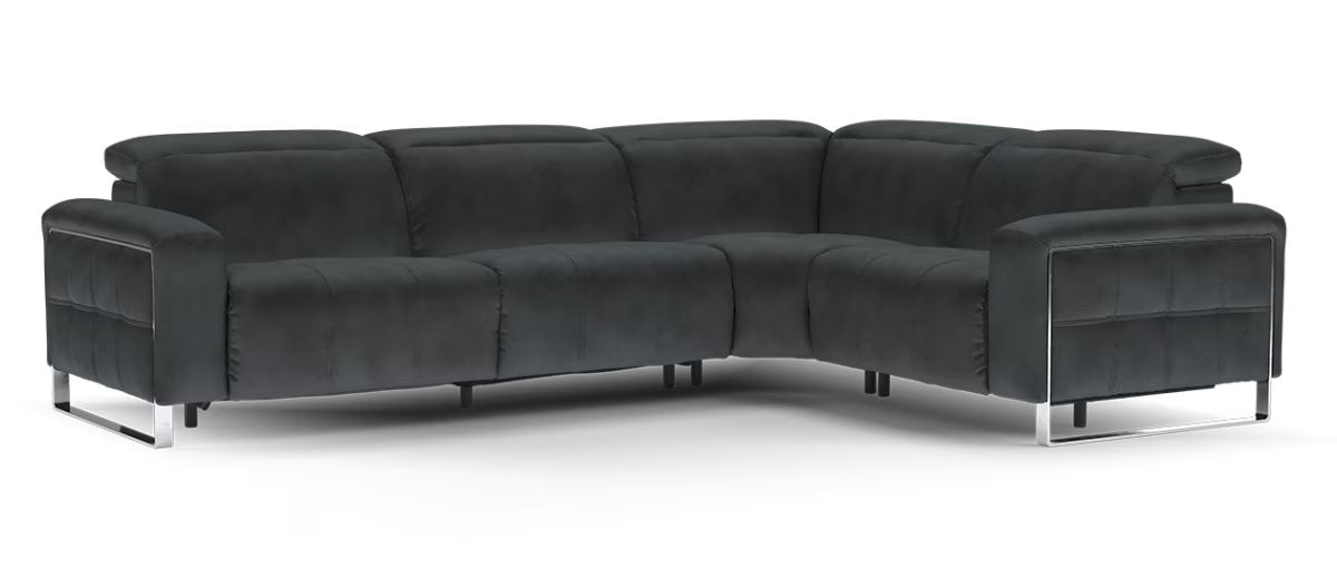 Sofology Marvella Fabric 3 Corner 1.5 Power Recliner/Headrest in Lifestyle Flecked Anthracite