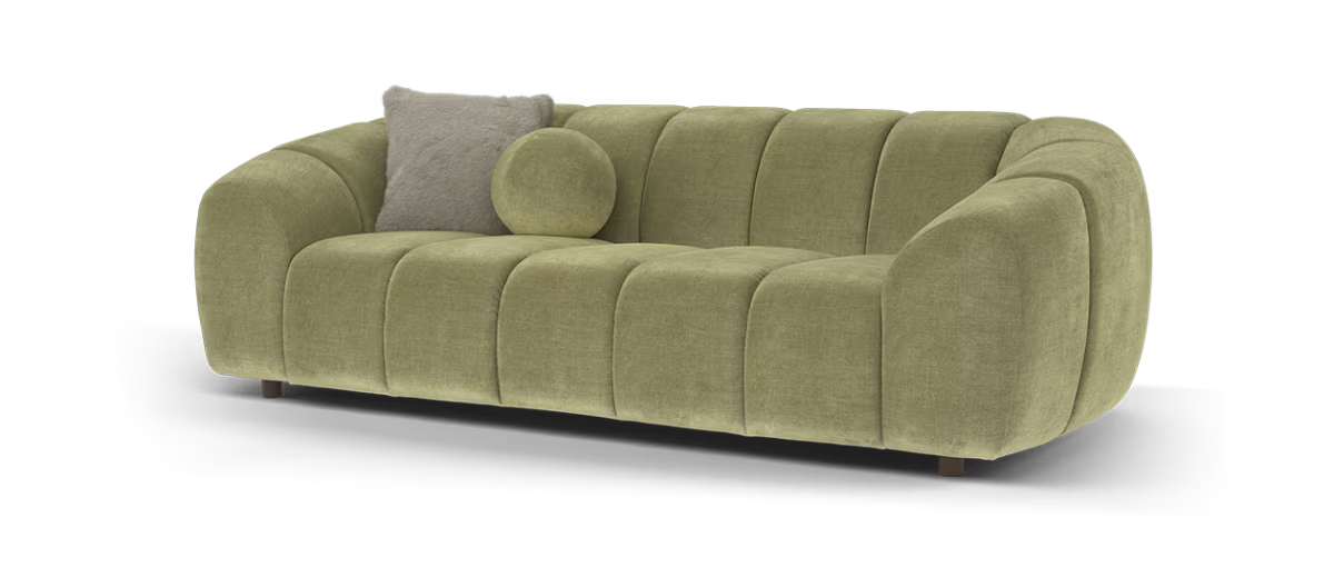 Sofology Waldorf Fabric 3 Seater in Soft Chenille Olive
